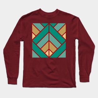 Geometric Pattern: Art Deco Diamond: Turquoise Long Sleeve T-Shirt